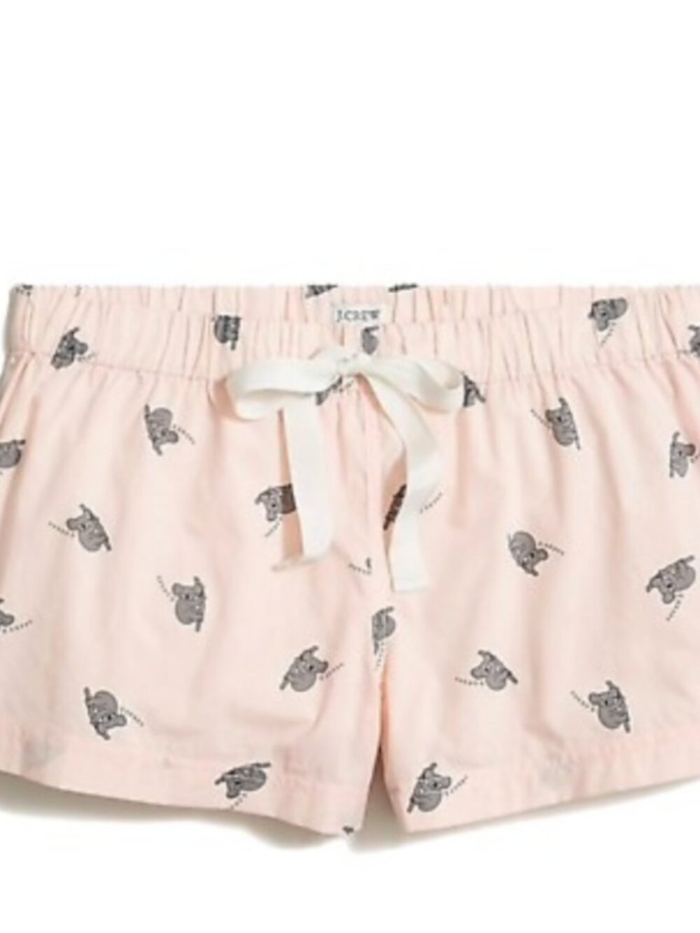 J.Crew Womens Pajama Shorts Cotton Bow XXS Sleep PJ Pink Koala Bear Boxer Poplin